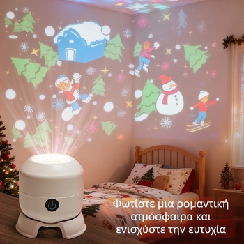 LED προβολέας χιονονιφάδας για τα Χριστούγεννα, πολύχρωμος περιστρεφόμενος εορταστικός φωτισμός, Χάλογουιν σκηνικό φως, 16 εικόνες