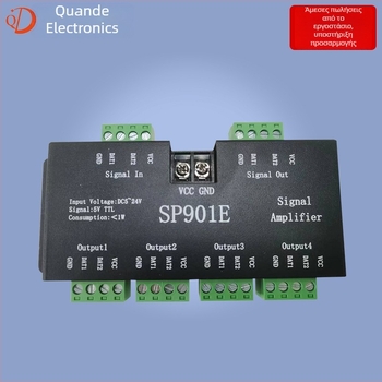 SP901E επεκτάτης LED λωρίδας και πολυκαναλικός ενισχυτής σήματος με αυτόματη αντιστοίχιση, DC12-24V, CE