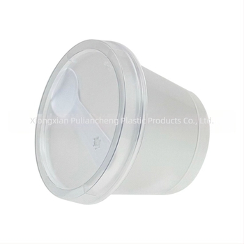 Μονόχρηστο διαφανές πλαστικό κύπελλο για γιαούρτι με καπάκι, PP πλαστικό, μεταξοτυπία λογότυπου