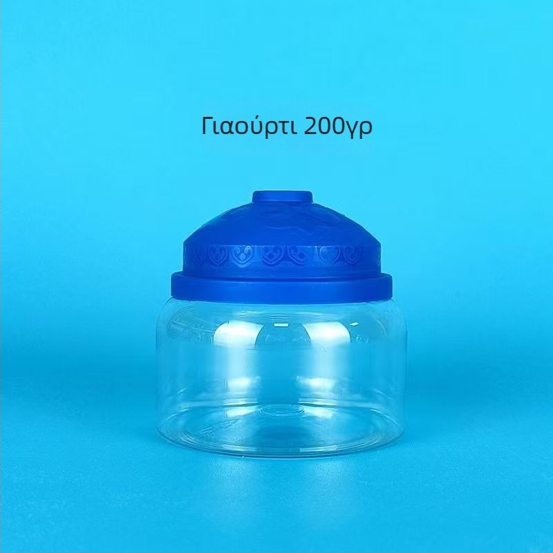 Γιαούρτι πλαστικό βάζο, PET, με πλαστικό καπάκι, συσκευασία κονσέρβας, μοντέλο 60-60