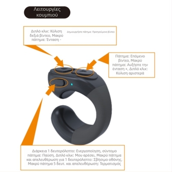 Ασύρματο Bluetooth απομακρυσμένο χειριστήριο για smartphones – δαχτυλίδι για selfie, μοντέλο TP-1, Bluetooth 5.0, ABS, 35 g, λειτουργία ύπνου με ένα κουμπί και έλεγχος έντασης ήχου