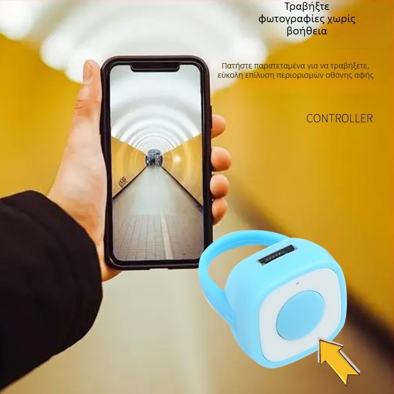 Μίνι Bluetooth δαχτυλίδι-χειριστήριο για κινητό τηλέφωνο, μοντέλο ZL-01, Bluetooth 4.0, υλικό ABS + σιλικόνη, βάρος περίπου 4 g