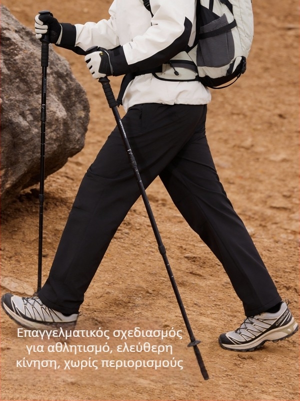 Ανδρικά παντελόνια πεζοπορίας Gray Shell, πολυεστέρας, μονόχρωμα, μακριά, κατάλληλα για χειμώνα, άνοιξη και φθινόπωρο