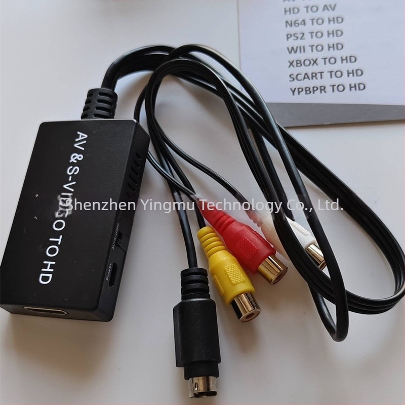 Μετατροπέας CVBS S-Video σε HDMI, 1080P, Μοντέλο Ymqsavs2hd, Τροφοδοτικό περιλαμβάνεται