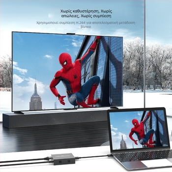 Επεκτάτης HDMI με KVM, υποστήριξη USB πληκτρολογίου και ποντικιού, μετάδοση έως 150 μ., 1080P, περιλαμβάνεται τροφοδοτικό POE