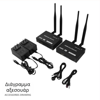 Ασύρματος μεταδότης HDMI για επέκταση σήματος – εμβέλεια 200 m, 4K 30 Hz, HY-CAT5E6-302