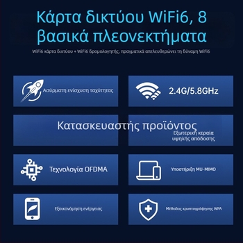 Κάρτα δικτύου PCIe WiFi 6 PCE-AX900 με Bluetooth 5.4, διπλής ζώνης 2,4/5 GHz, 900 Mbps