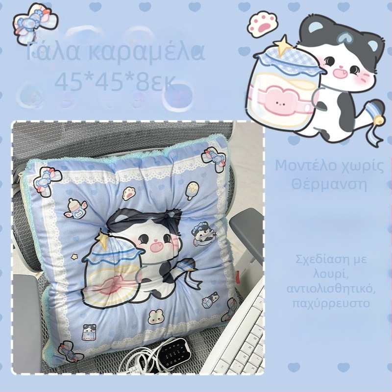 Ηλεκτρική θερμαινόμενη μαξιλαροκαθίσματος με ενσωματωμένη πλάτη για γραφείο, USB τροφοδοσία, επιφάνεια από γνήσιο δέρμα, unisex