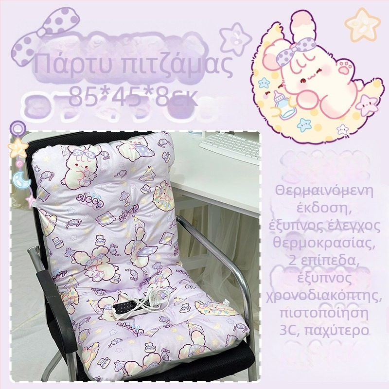 Ηλεκτρική θερμαινόμενη μαξιλαροκαθίσματος με ενσωματωμένη πλάτη για γραφείο, USB τροφοδοσία, επιφάνεια από γνήσιο δέρμα, unisex