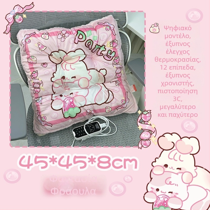 Ηλεκτρική θερμαινόμενη μαξιλαροκαθίσματος με ενσωματωμένη πλάτη για γραφείο, USB τροφοδοσία, επιφάνεια από γνήσιο δέρμα, unisex