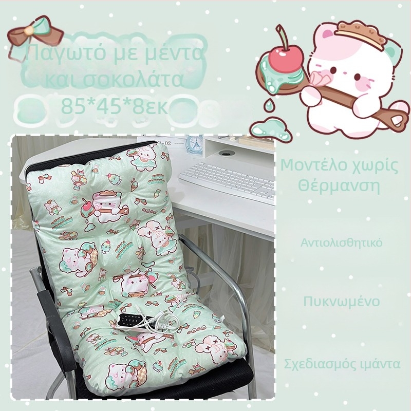 Ηλεκτρική θερμαινόμενη μαξιλαροκαθίσματος με ενσωματωμένη πλάτη για γραφείο, USB τροφοδοσία, επιφάνεια από γνήσιο δέρμα, unisex