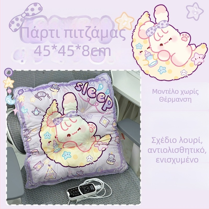 Ηλεκτρική θερμαινόμενη μαξιλαροκαθίσματος με ενσωματωμένη πλάτη για γραφείο, USB τροφοδοσία, επιφάνεια από γνήσιο δέρμα, unisex