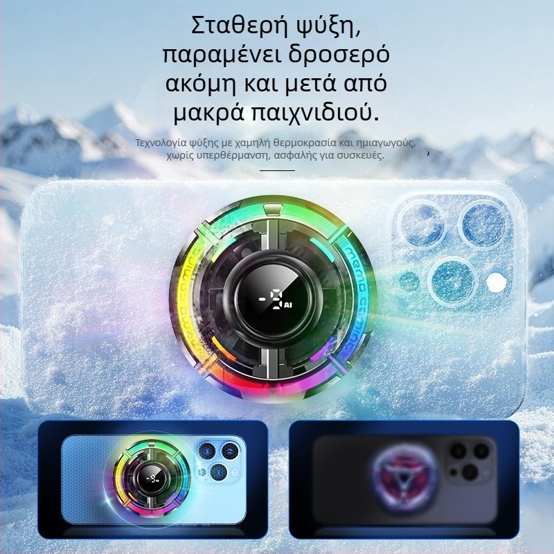 MEMO CX15 Υψηλής ισχύος AI μαγνητικό πίσω κλιπ ψύξης για κινητό με ημιαγωγό ψύξης — 5V/3A, Type-C, ABS+μέταλλο, 82.5 g