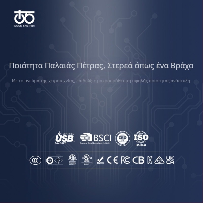 Φορτιστής USB-C PD65W με μία θύρα, έξοδος 20V/3.25A, είσοδος 100-240V