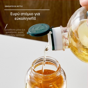 Σετ γυάλινων φιαλών λαδιού - χωρίς διαρροές, σύστημα ψεκασμού με πάτημα, μεγάλη χωρητικότητα, ανθεκτικό σε υψηλές θερμοκρασίες, για την κουζίνα