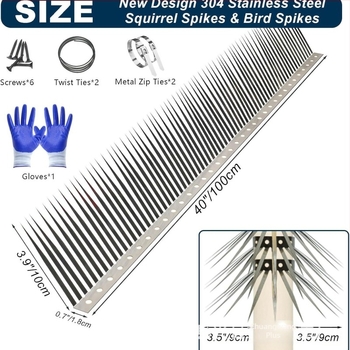 Happy Day μπλοκ τύπου μεταλλικά αιχμές φράγματος κατά γάτων και αρουραίων