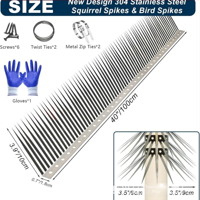 Happy Day μπλοκ τύπου μεταλλικά αιχμές φράγματος κατά γάτων και αρουραίων