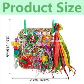 Παιχνίδι για παπαγάλους, μασητικό με δίχτυα και φύλλα, αναρριχητικό δίχτυ, εγχώριο προϊόν