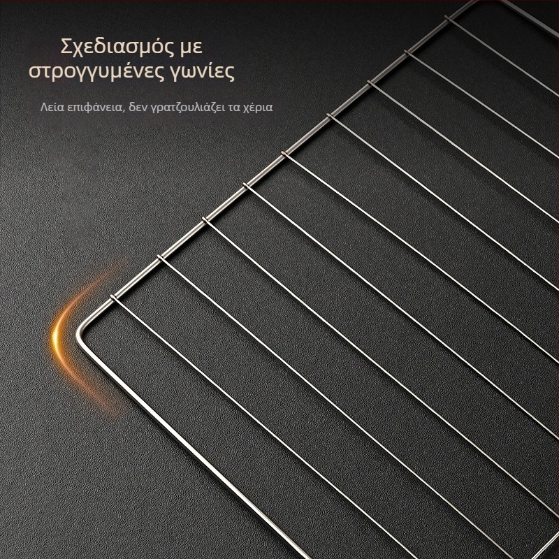 Ανοξείδωτη ορθογώνια σχάρα μπάρμπεκιου με νανο-κολλητικό επίστρωμα, ανθεκτική στη διάβρωση, πολυλειτουργικό πλέγμα