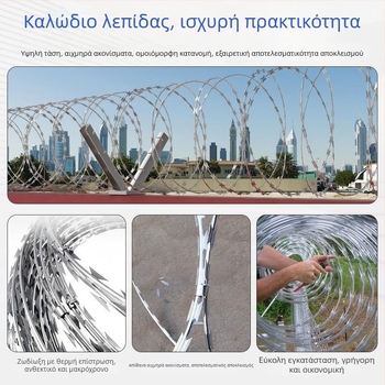 Γαλβανισμένος σύρμα με λεπίδες, μονή στροφή, δεξιά στροφή, εφελκυστική δύναμη 1000, αντικλοπή