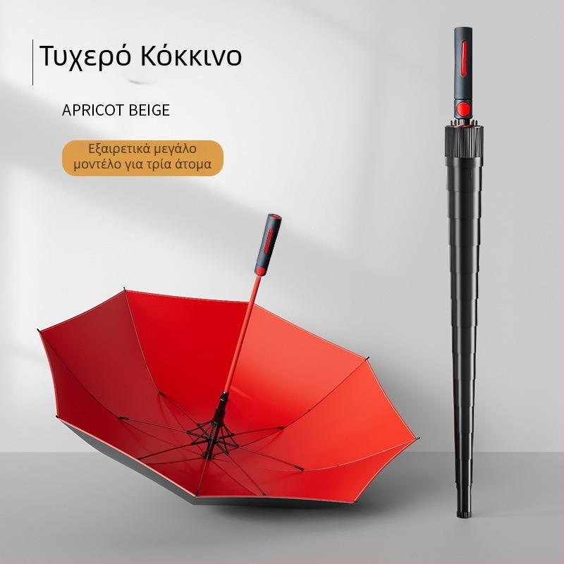 Αδιάβροχη ομπρέλα γκολφ για άνδρες, μεγάλη με μακριά λαβή, αυτόματη, ευθύγραμμη για δύο άτομα, για ήλιο και βροχή
