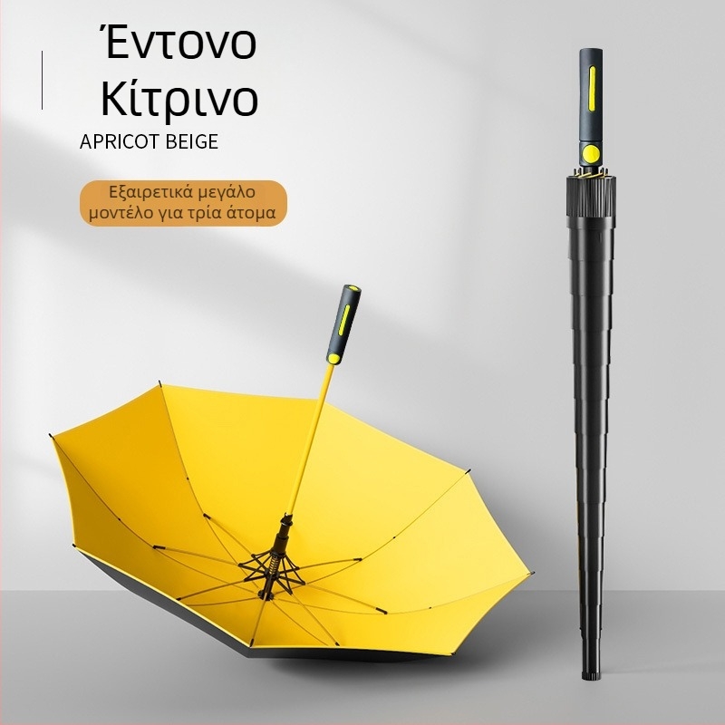 Αδιάβροχη ομπρέλα γκολφ για άνδρες, μεγάλη με μακριά λαβή, αυτόματη, ευθύγραμμη για δύο άτομα, για ήλιο και βροχή