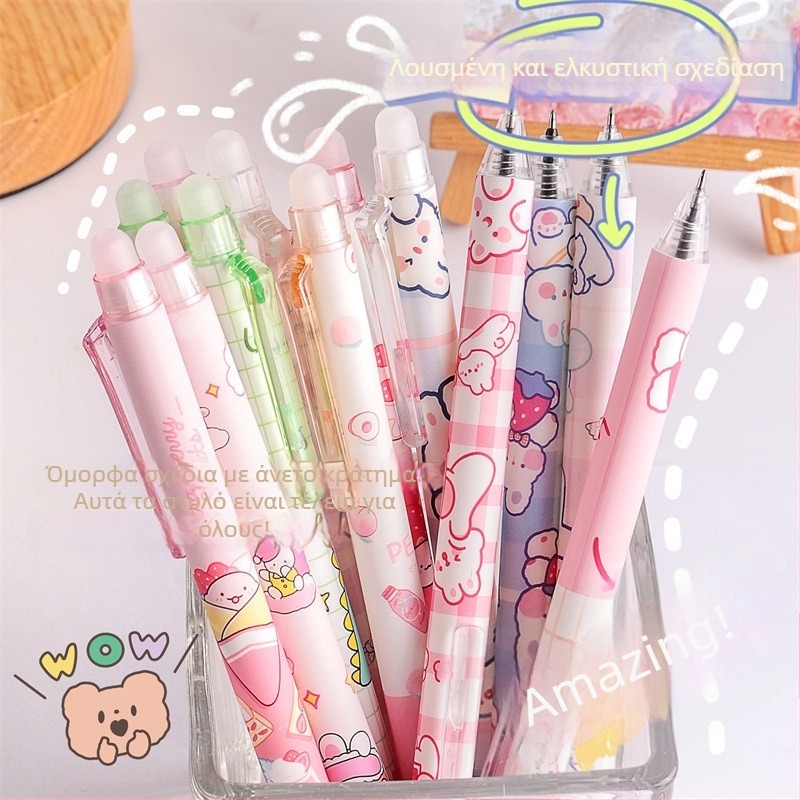 Στυλό με σχεδιασμό κινούμένων σχεδίων, διαγραμμιστικό, μηχανισμός πατήματος, πλαστικό περίβλημα, ST άκρη, ST κεφαλή nib, συσκευασία σε κουτί