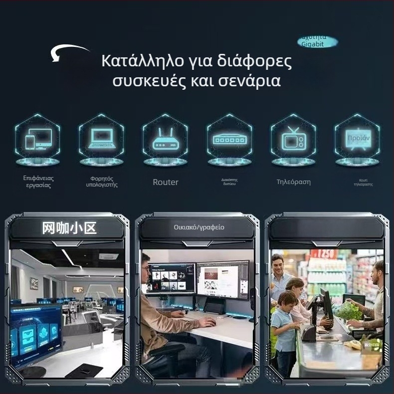 Καλώδιο Cat6 Gigabit Ethernet εξωτερικό για οικιακή χρήση, για δρομολογητή και παρακολούθηση