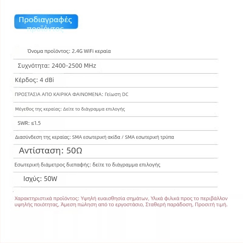 Εξωτερική κεραία από καουτσούκ 2,4 GHz με κεραία τύπου κουμπί για έξυπνο σπίτι, Bluetooth/Wi‑Fi δρομολογητής και κάρτα δικτύου