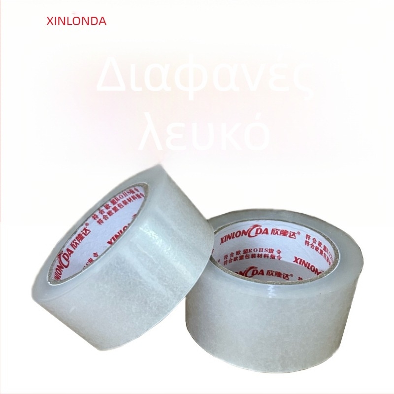 Ταινία συσκευασίας, διαφανής, φιλμ BOPP, κόλλα με βάση το νερό, πίεσης ευαίσθητη, 50 µm πάχος, υψηλή ιξωστικότητα, κατάλληλη για σφράγιση χαρτοκιβωτίων και συσκευασία ηλεκτρονικού εμπορίου