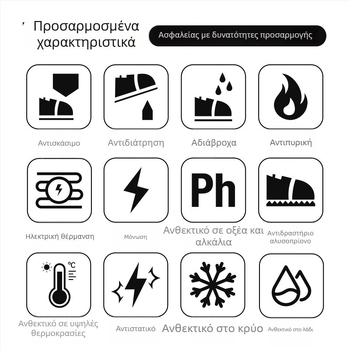 Spring River Cy010 Ανδρικά Υψηλά Μποτάκια Εργασίας από Δέρμα Πλήρους Κόκκου, Με Προστασία Κρούσεων, Για Ψυχρό Καιρό Σε Πετρελαϊκές Εργασίες