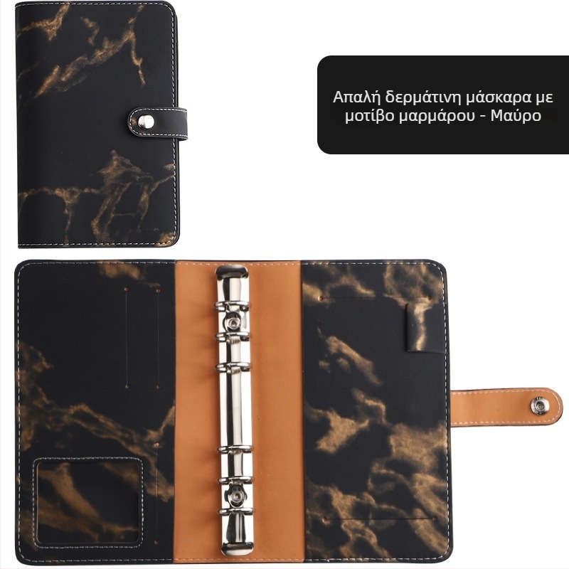 Ανοικτής φύλλου δερμάτινο PU με μα marble μοτίβο – Μοντέλο YMX-013-Marble Leather Notebook, Forest χαρτί, 120 g/m²