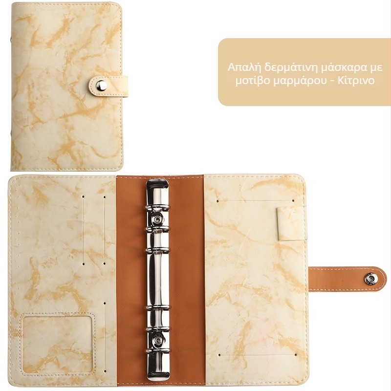 Ανοικτής φύλλου δερμάτινο PU με μα marble μοτίβο – Μοντέλο YMX-013-Marble Leather Notebook, Forest χαρτί, 120 g/m²