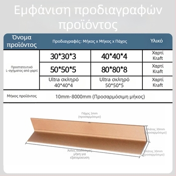Προστατευτικό γωνίας σε σχήμα L από Kraft χαρτί, εξαιρετικά σκληρό, κατασκευή με πίεση χαρτιού