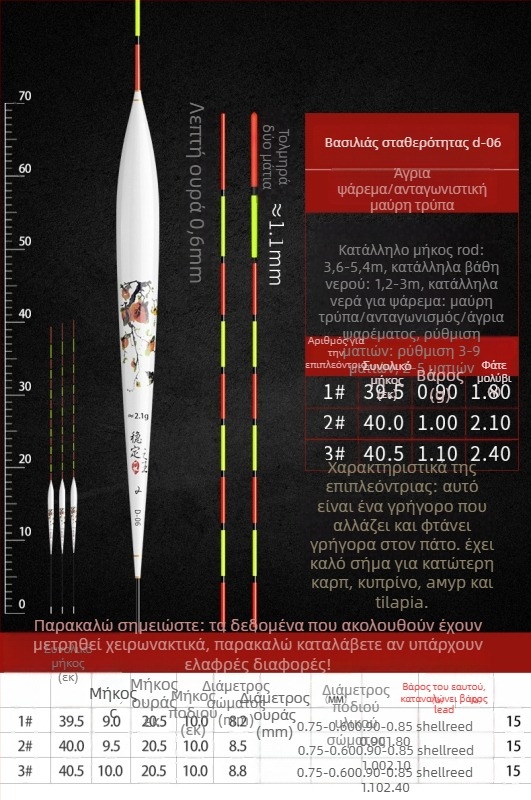 Faxiang φλότ ψάρεματος από καλάμια - Υψηλής Ευαισθησίας κάθετος πλεύσιμος φλοτύ για κυπρίνους και μεικτές ειδές, κατάλληλο για βαθιά και ρηχά νερά, Yueyang, Hunan