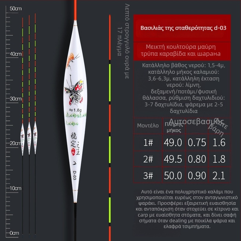 Faxiang φλότ ψάρεματος από καλάμια - Υψηλής Ευαισθησίας κάθετος πλεύσιμος φλοτύ για κυπρίνους και μεικτές ειδές, κατάλληλο για βαθιά και ρηχά νερά, Yueyang, Hunan