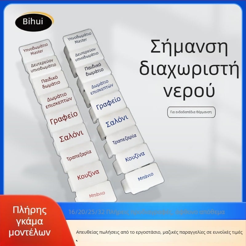 Σήμανση θέρμανσης δαπέδου για κατεύθυνση αγωγού, σήμανση γεωθερμικού αγωγού, κλιπ προσανατολισμού δωματίου