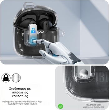 Θήκη ακουστικών JBL Tune Flex2, TPU διαφανής μαλακό περίβλημα, φορητή, κατασκευή με έγχυση, συμβατή με μοντέλο 7483646