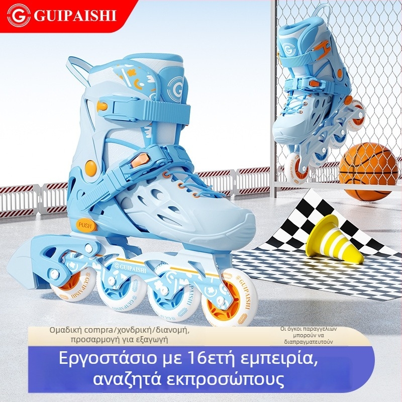 Πατίνια roller με επάνω PU+mesh, PU τροχοί, μονόσειρη σειρά τροχών, σόλα από TPR