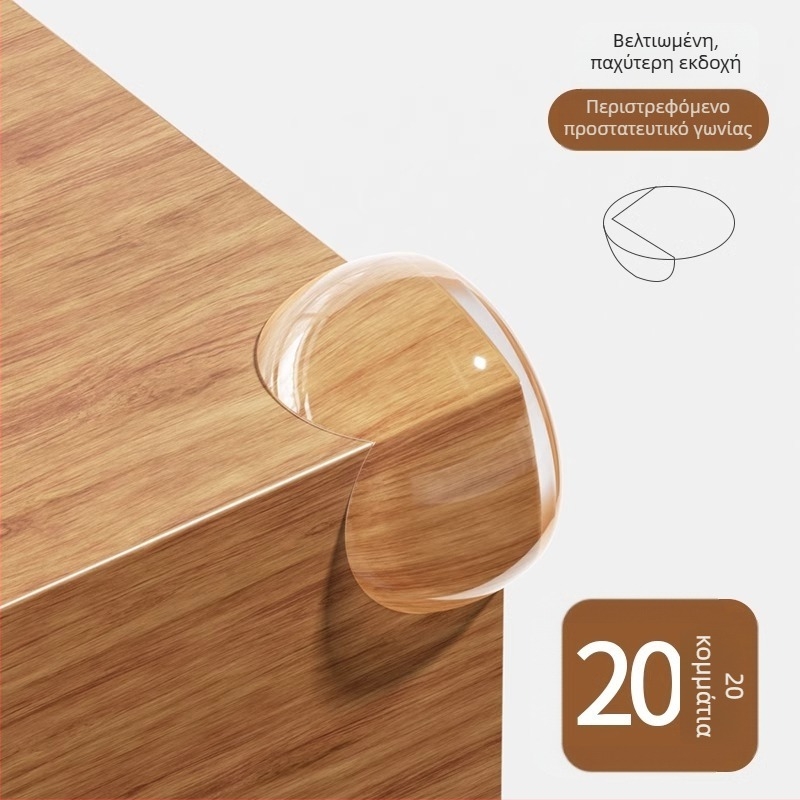 Ecoplus Προστατευτικά Γωνιών για Τραπέζια και Ντουλάπες, ορθογώνιο σχήμα, αντι-σύγκρουσης, συσκευασία 4000 τεμάχια, barcode 6942103905063