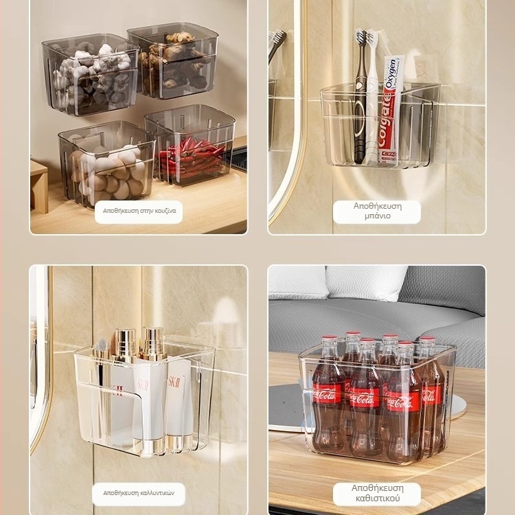 Κουζίνας Τοίχου Αποθήκευσης Κάλαθι για Πράσο, Τζίντζερ και Σκόρδο, σε Σκανδιναβικό Στυλ; πλαστικό, με εκτυπωμένο Λογότυπο