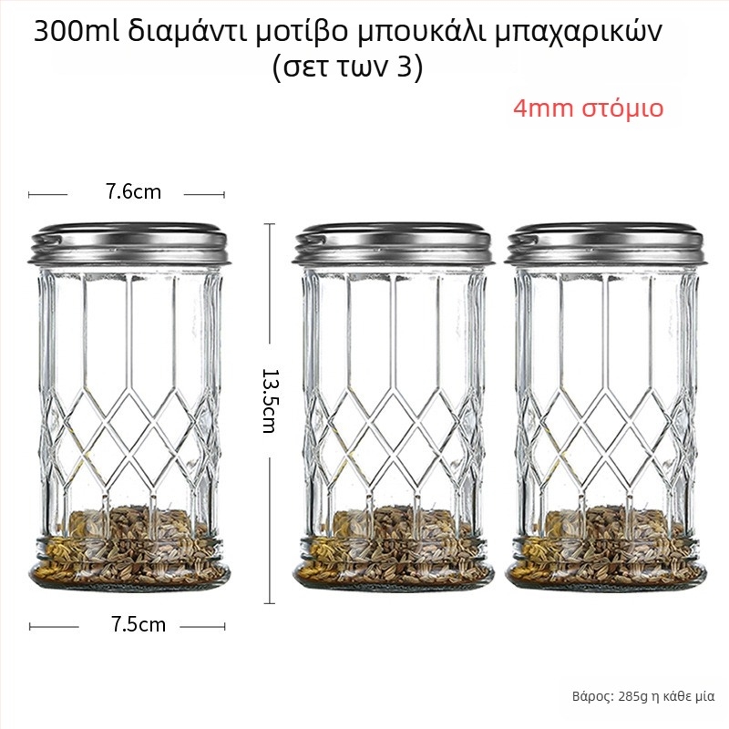 Γυάλινο δοχείο μπαχαρικών με ψεκαστήρα για πιπέρι και τσίλι – μπάρμπεκιου, δημιουργικό στυλ