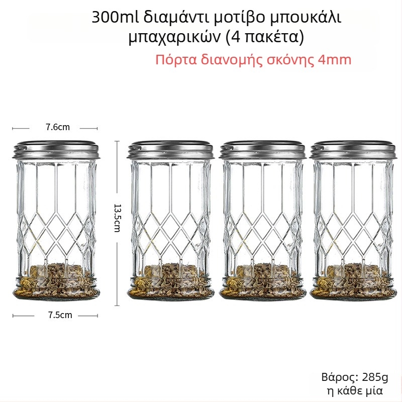 Γυάλινο δοχείο μπαχαρικών με ψεκαστήρα για πιπέρι και τσίλι – μπάρμπεκιου, δημιουργικό στυλ