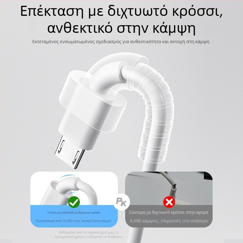 Καλώδιο δεδομένων Type-C με γρήγορη φόρτιση, μήκος 5 m ή περισσότερο, μονοκεφαλικός συνδετήρας, υλικό ΤΠΕ