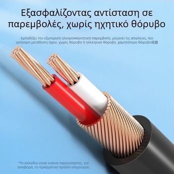 Choseal QS3551 Καλώδιο ήχου 2RCA αρσενικό προς 2RCA αρσενικό, με επίχρυσο χαλκό πυρήνα, σχέδιο διπλού λωτού, για ψηφιακό εξοπλισμό ήχου
