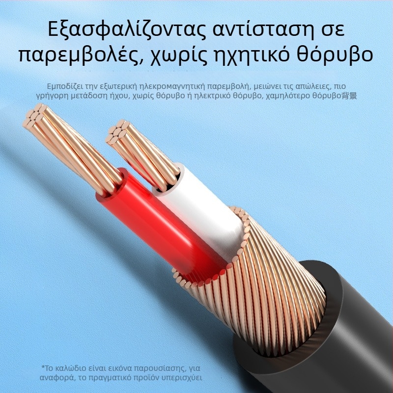 Choseal QS3551 Καλώδιο ήχου 2RCA αρσενικό προς 2RCA αρσενικό, με επίχρυσο χαλκό πυρήνα, σχέδιο διπλού λωτού, για ψηφιακό εξοπλισμό ήχου