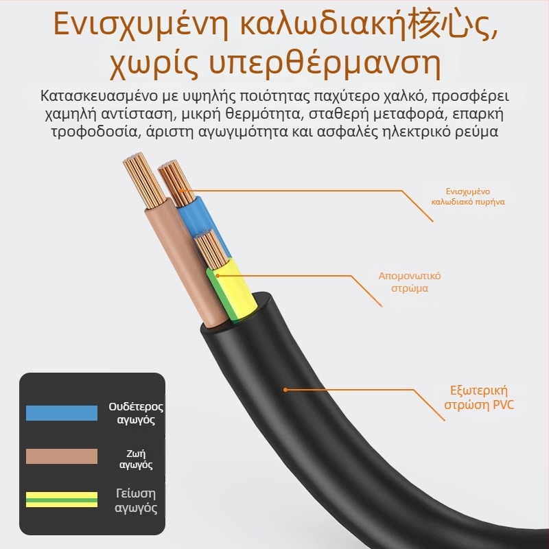 Καλώδιο τροφοδοσίας με γωνία 90° για treadmill, τρίων ακίδων εθνικού προτύπου, μόνωση PVC, 3C πιστοποίηση; κατάλληλο για υπολογιστή, τηλεόραση και άλλες οικιακές συσκευές