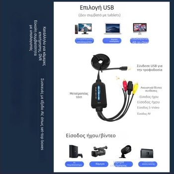Κάρτα AV καταγραφής βίντεο, μονοκαναλική, USB 2.0, 720p HD, χωρίς οδηγούς, plug-and-play, μετατροπέας πολλαπλών προτύπων