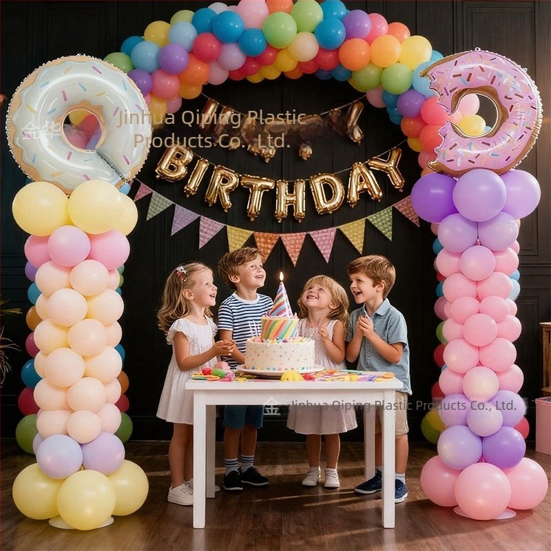 Πλαστική κυκλική βάση για σακούλες ύδατος, με τηλεσκοπική εξάγωνη κατασκευή και στηριξη μπαλονιών για εσωτερικά αθλητικά γεγονότα