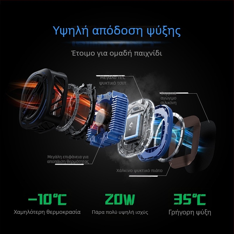Μαγνητικό κλιπ ψύξης πίσω για Black Shark 3 Pro, Type-C διεπαφή, ABS περίβλημα, λειτουργία ψύξης